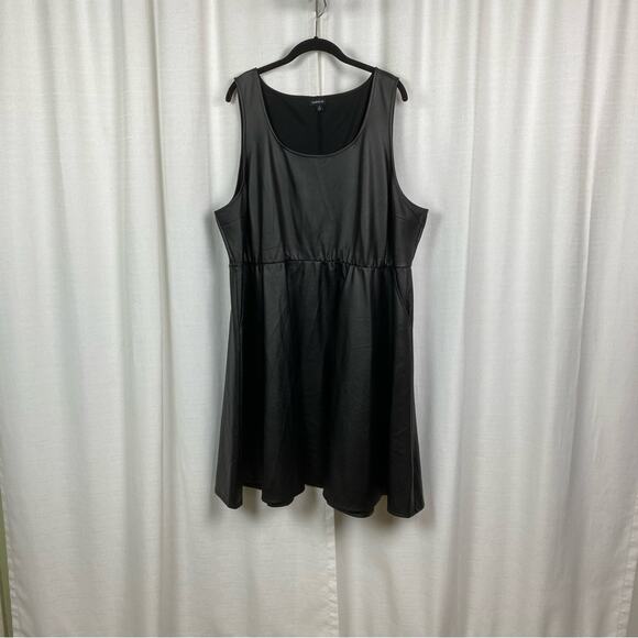 Torrid Black Faux Leather Skater Dress Sz.4 - Picture 4 of 16